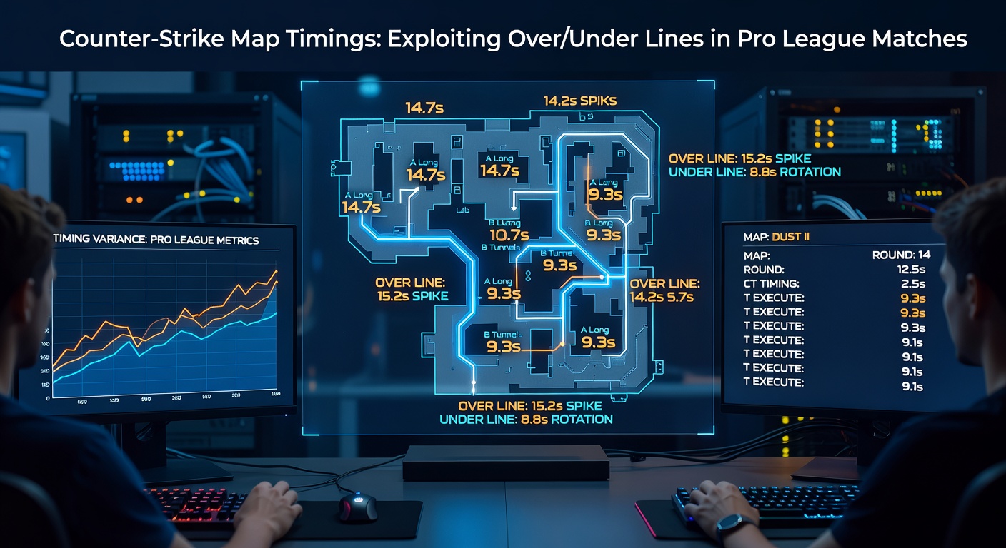 Datenvisualisierung von Over/Under-Erfolgsraten auf Dust2 in Counter-Strike-Pro-League-Matches der Saison 2026