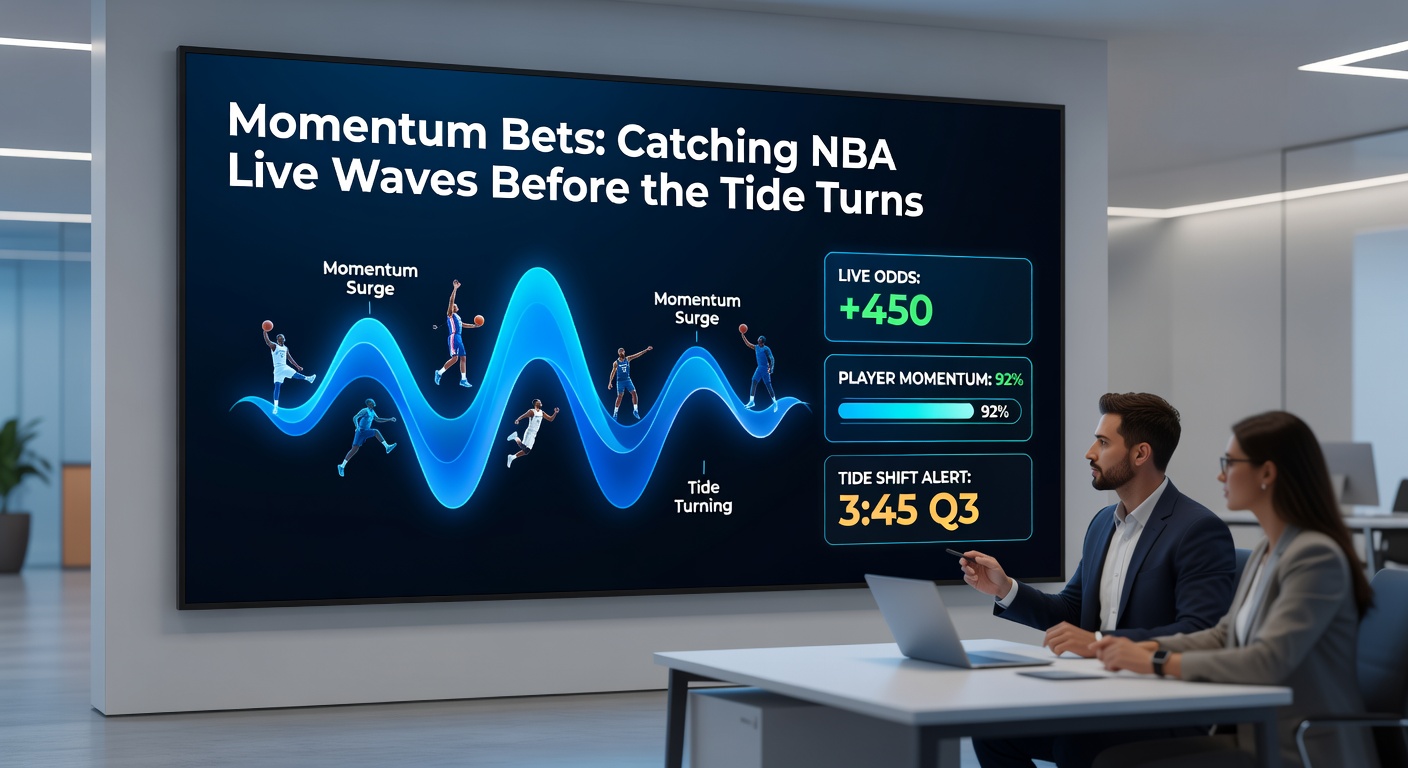 Grafik mit NBA-Statistiken zu Momentum-Shifts und Live-Quotenveränderungen in einem typischen Spiel